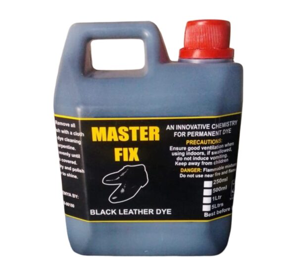 Masterfix Leather Dye – Black (75ml, 250ml, 500ml, 1L, 5L)